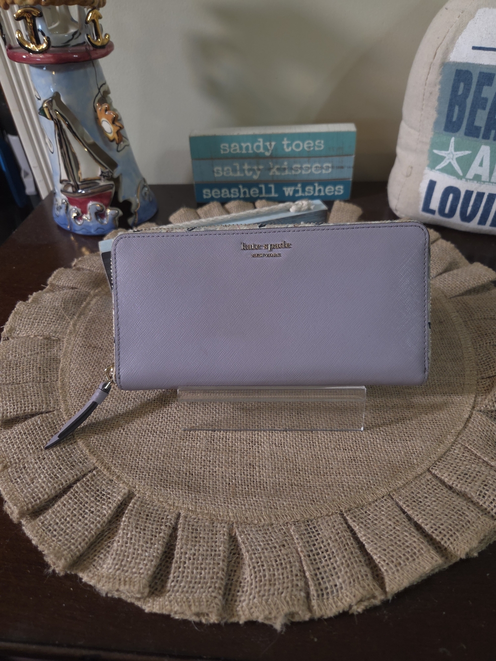 EUC Kate Spade Lilac Saffiano Zip-Around Wallet